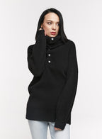 Anissa Button-detail Turtleneck