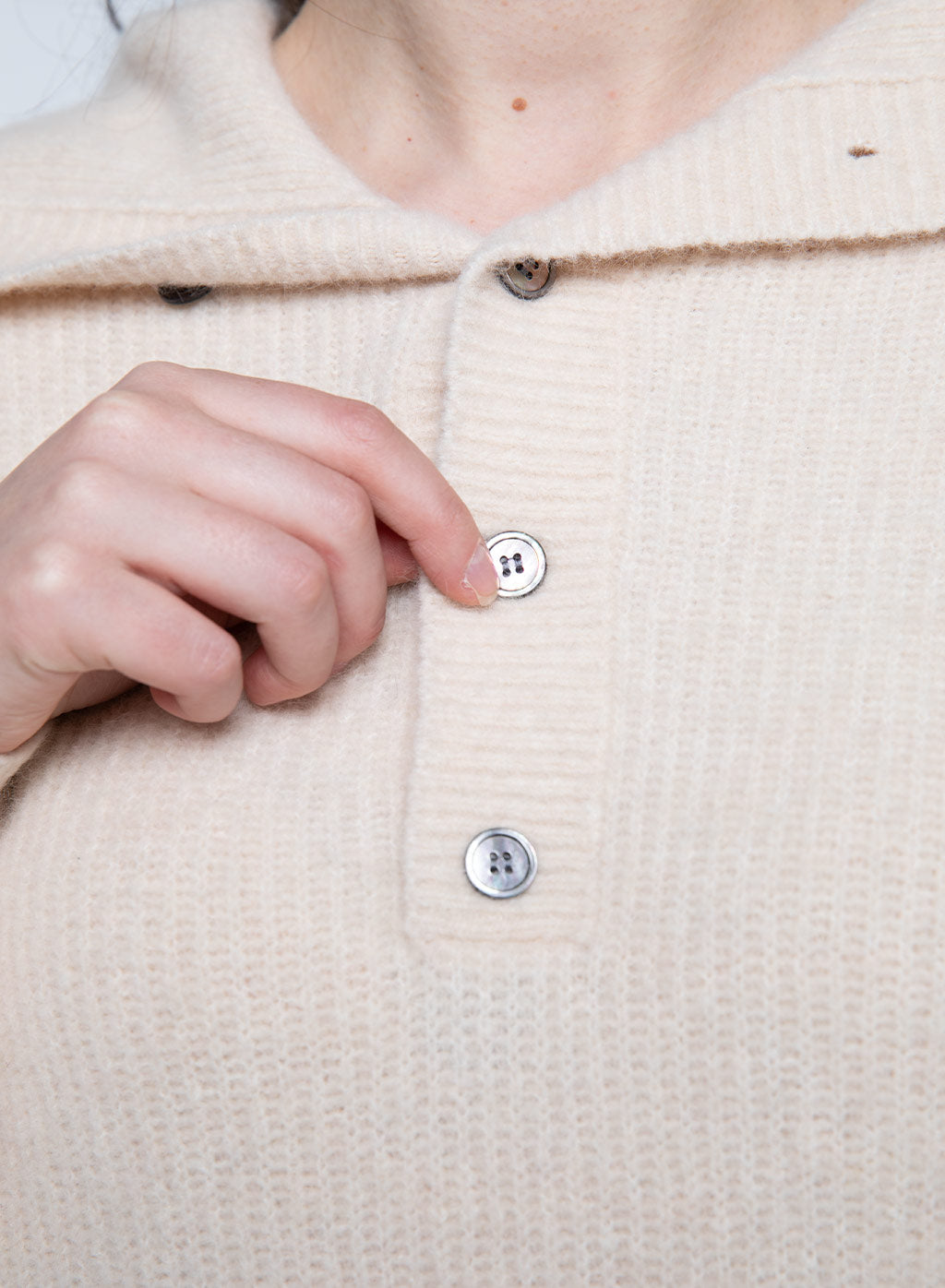 Anissa Button-detail Turtleneck
