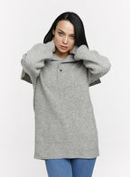 Anissa Button-detail Turtleneck