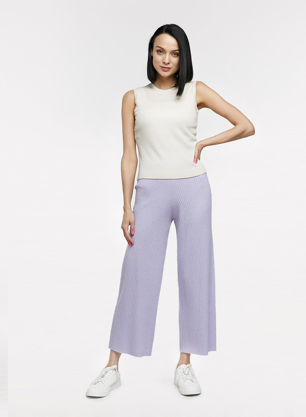 Amiable Rib-Knit Cashmere Pants