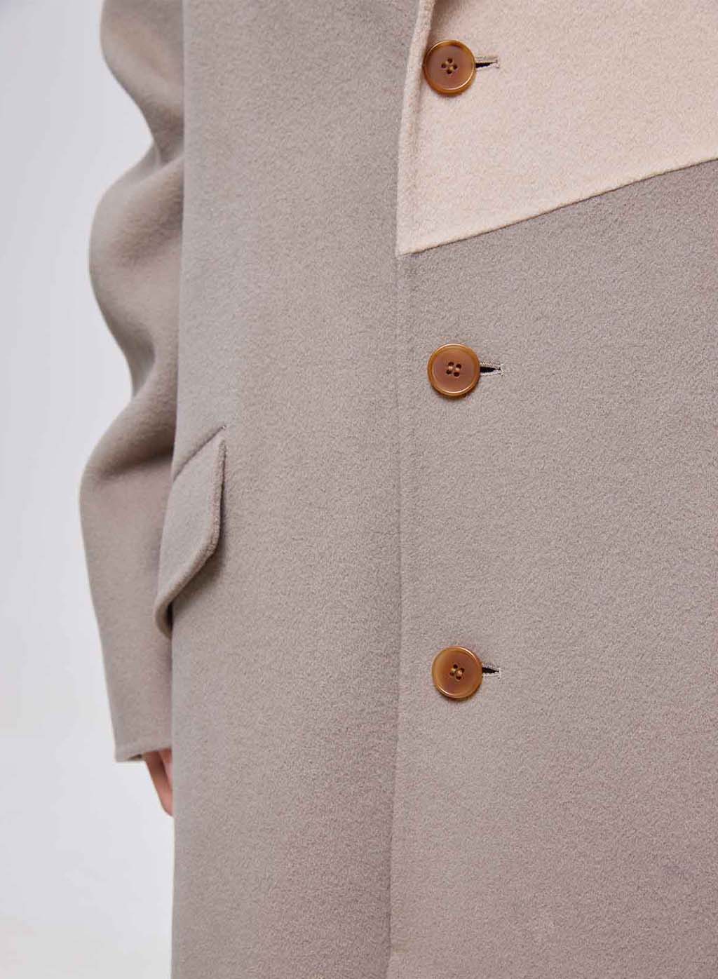 Color Block Cashmere Coat