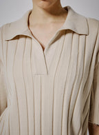 Cove Lapel Wool Dress