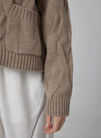 Nasri Horn Button Cashmere Cardigan