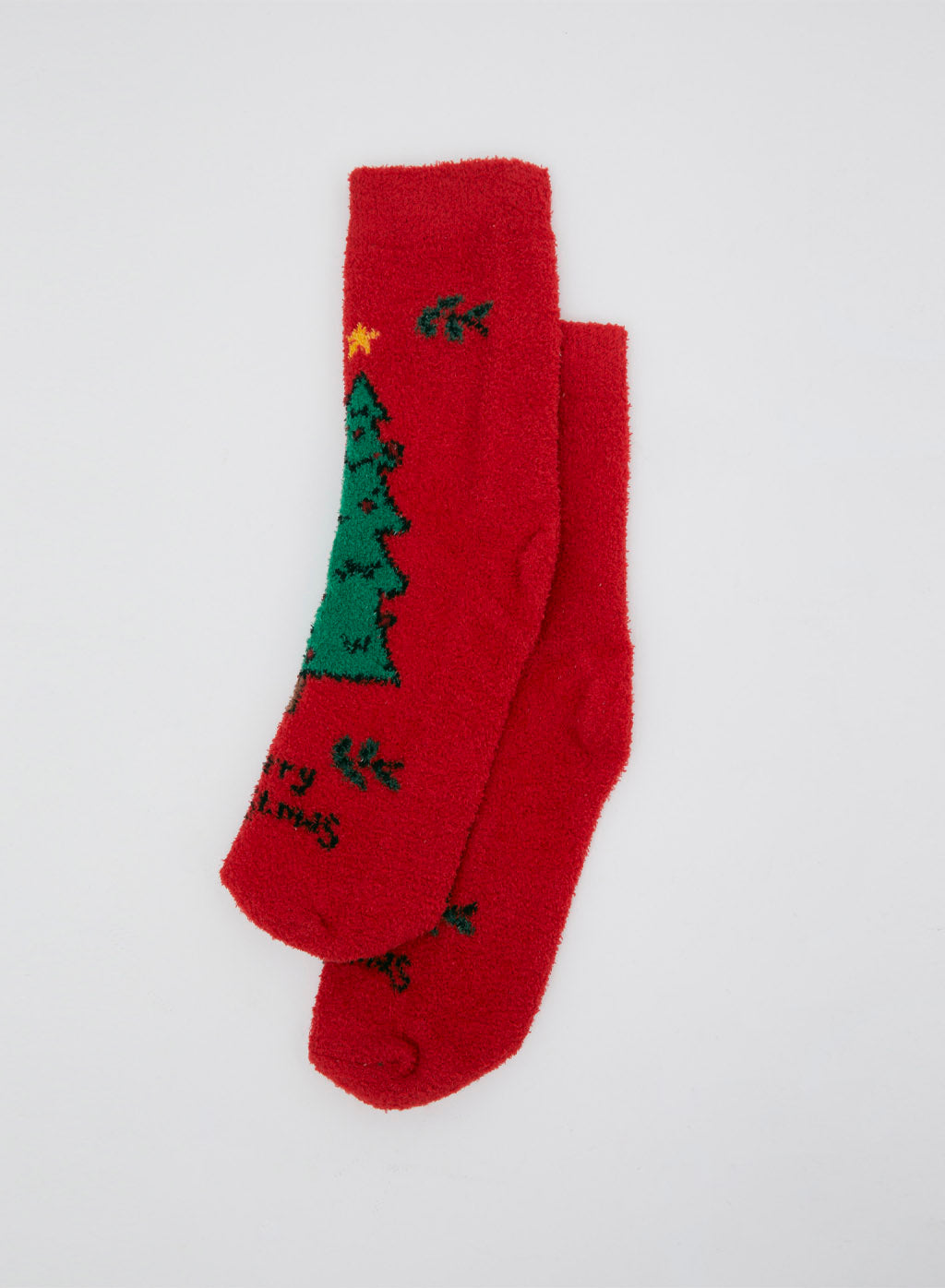 Christmas Print Fleece Socks
