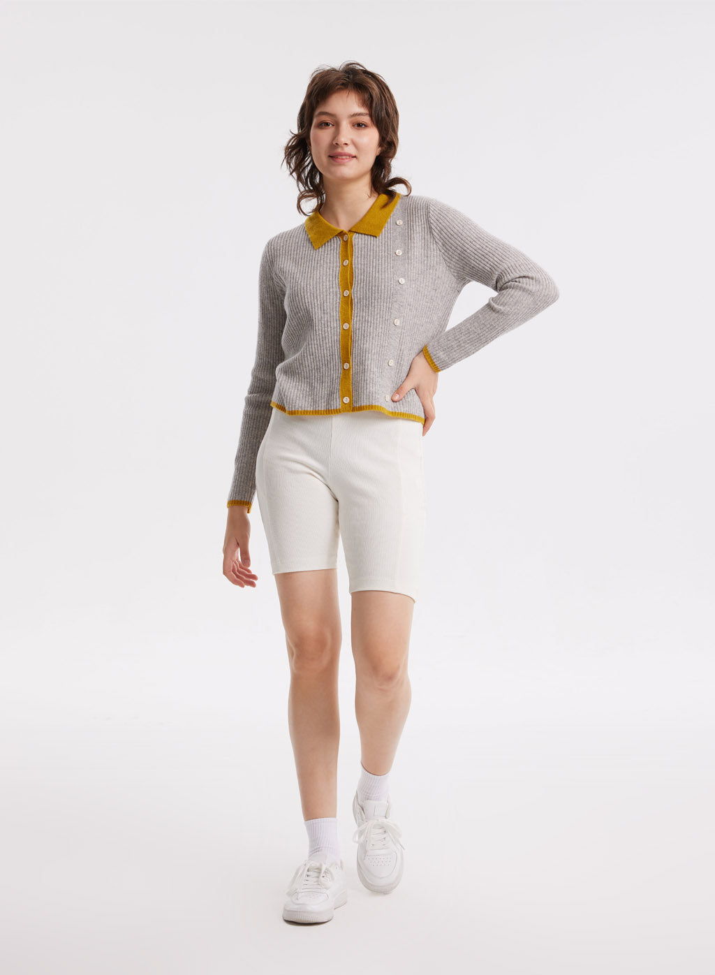 Button-detail Wool Sweater