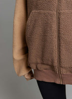 Color-Blocked Hooded Zipper Jacket