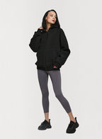 Color-Blocked Hooded Zipper Jacket