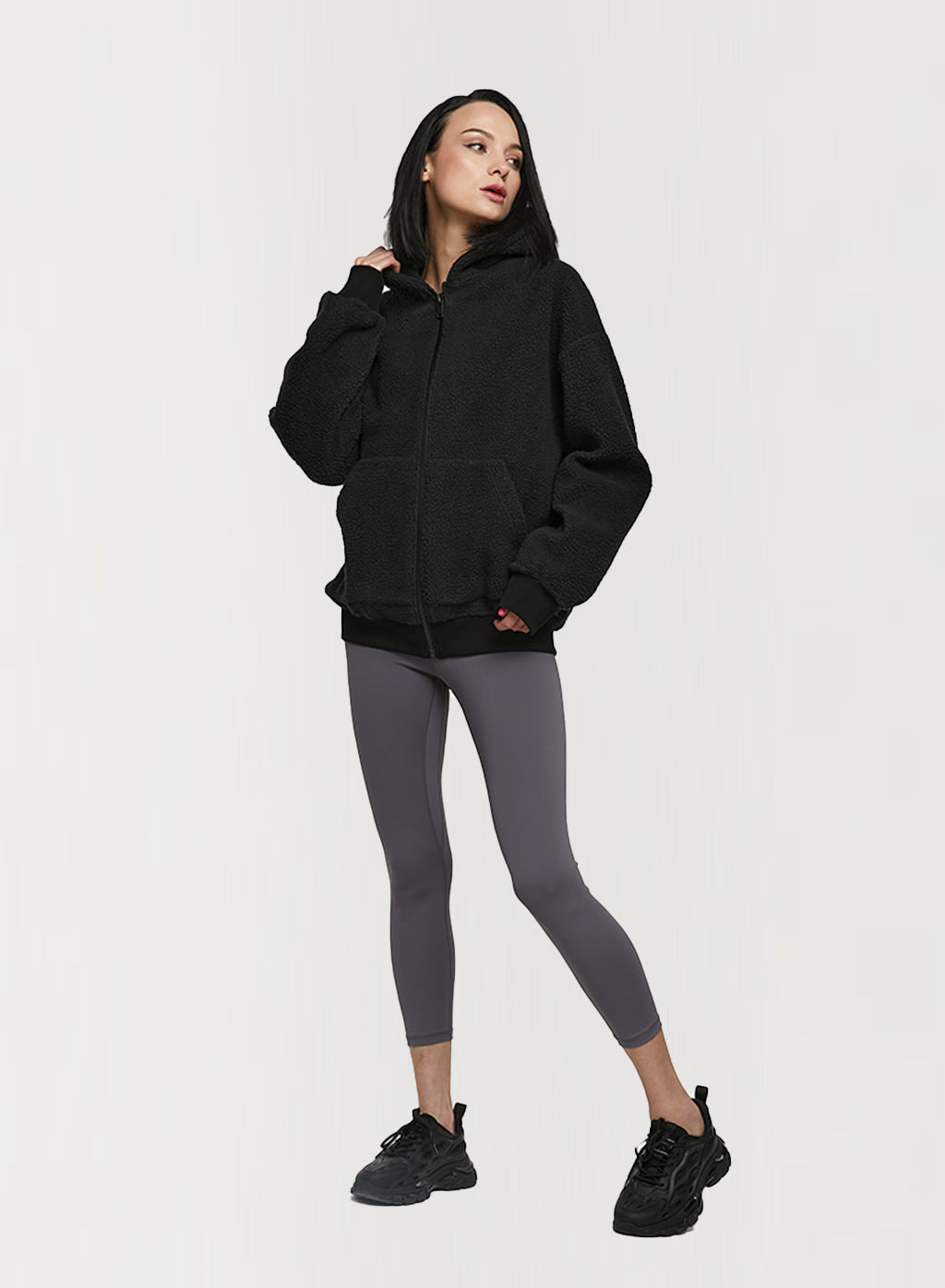 Color-Blocked Hooded Zipper Jacket