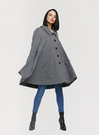 Cape Mid-length Cashmere Coat