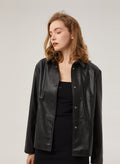 Annette Faux Leather Blazer