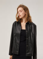 Annette Faux Leather Blazer