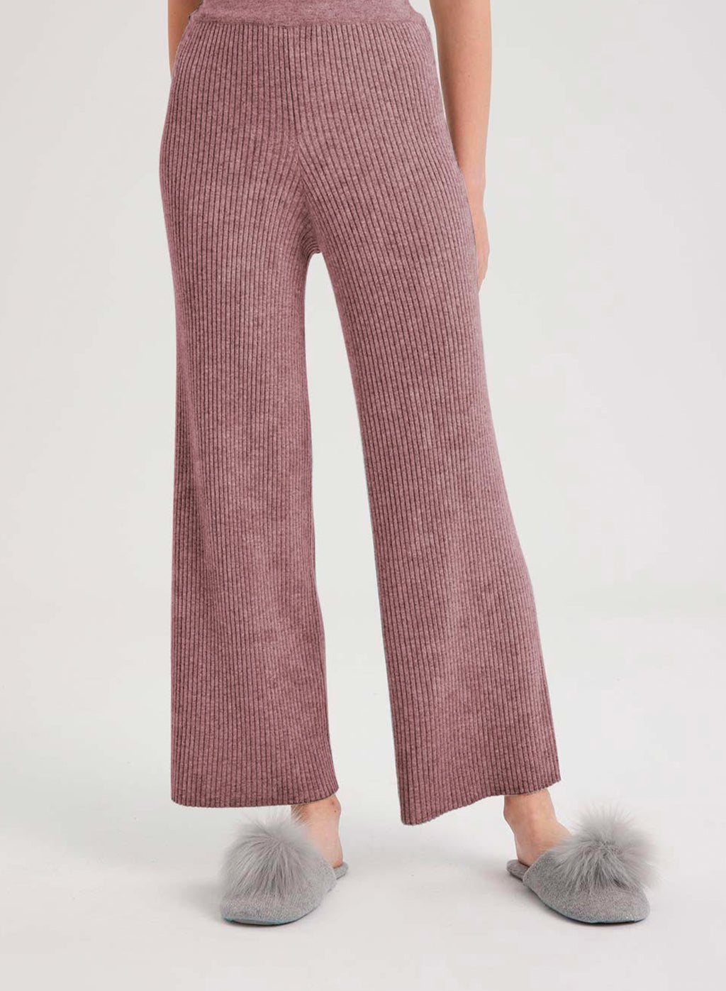 Amiable Rib-Knit Cashmere Pants