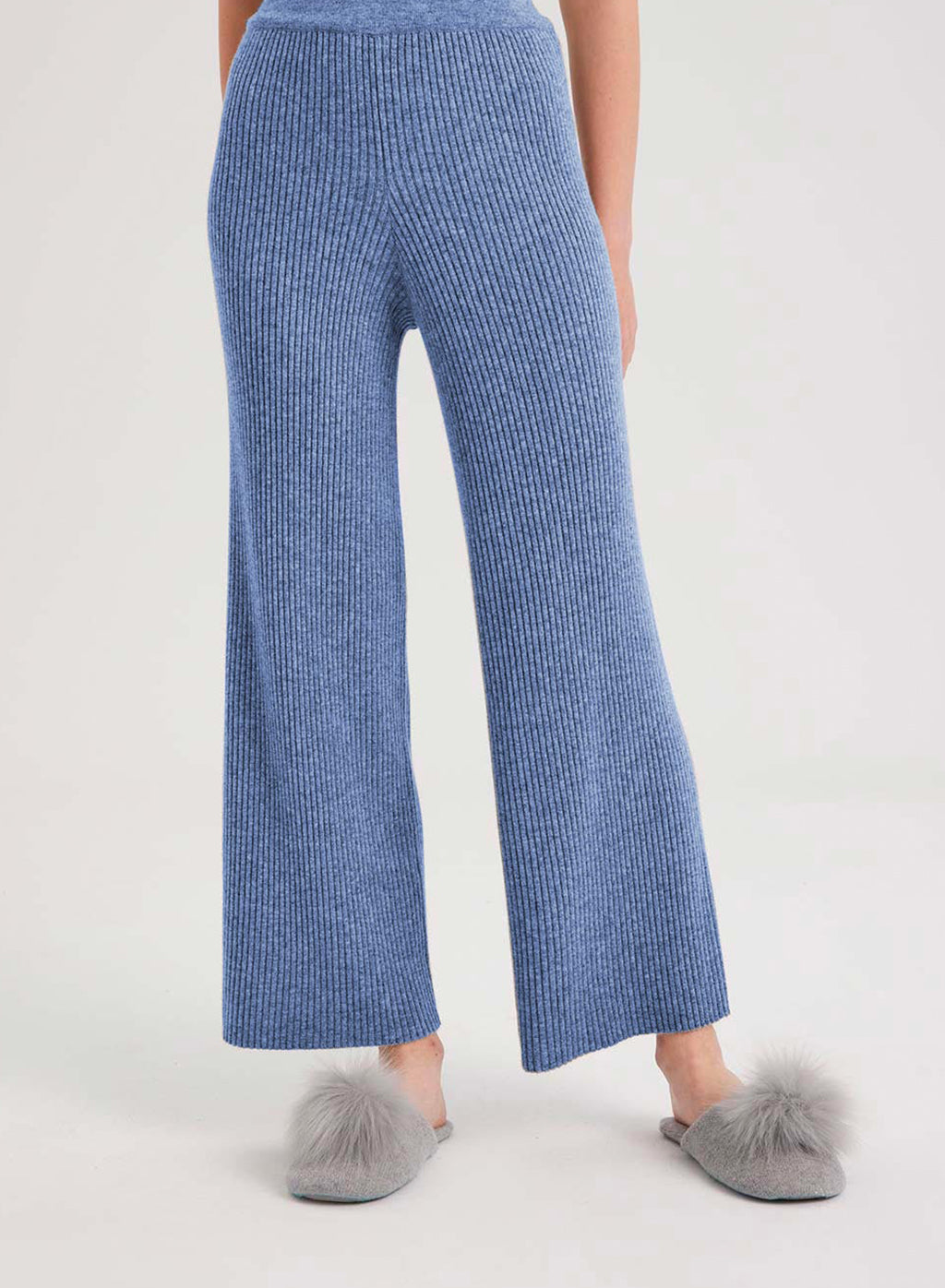 Amiable Rib-Knit Cashmere Pants