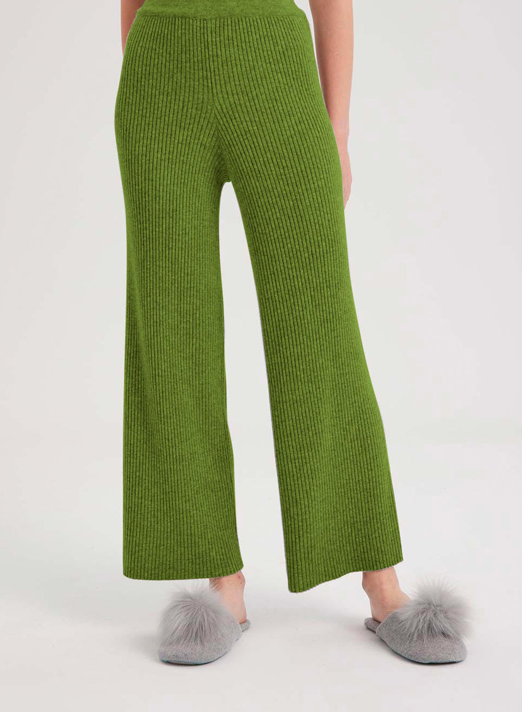 Amiable Rib-Knit Cashmere Pants
