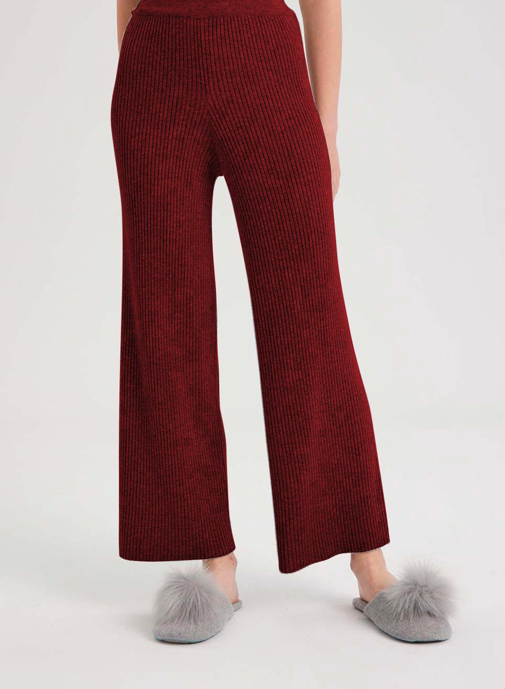 Amiable Rib-Knit Cashmere Pants