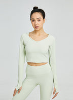 Arise Ribbed Back-hood Yoga Top