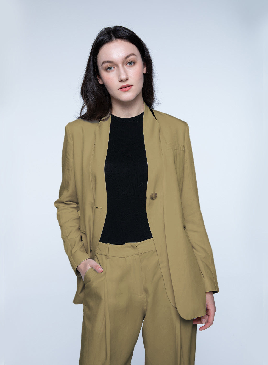 Basic Collarless Blazer