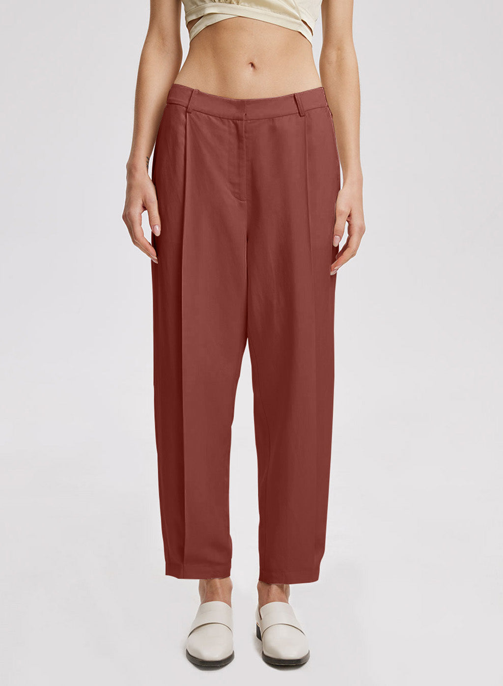 Basic Linen-Blend Pants