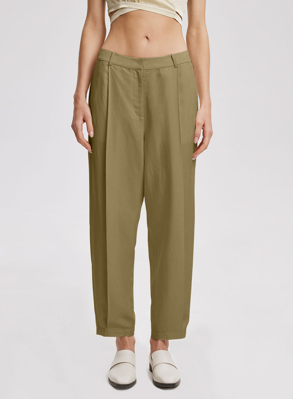 Basic Linen-Blend Pants