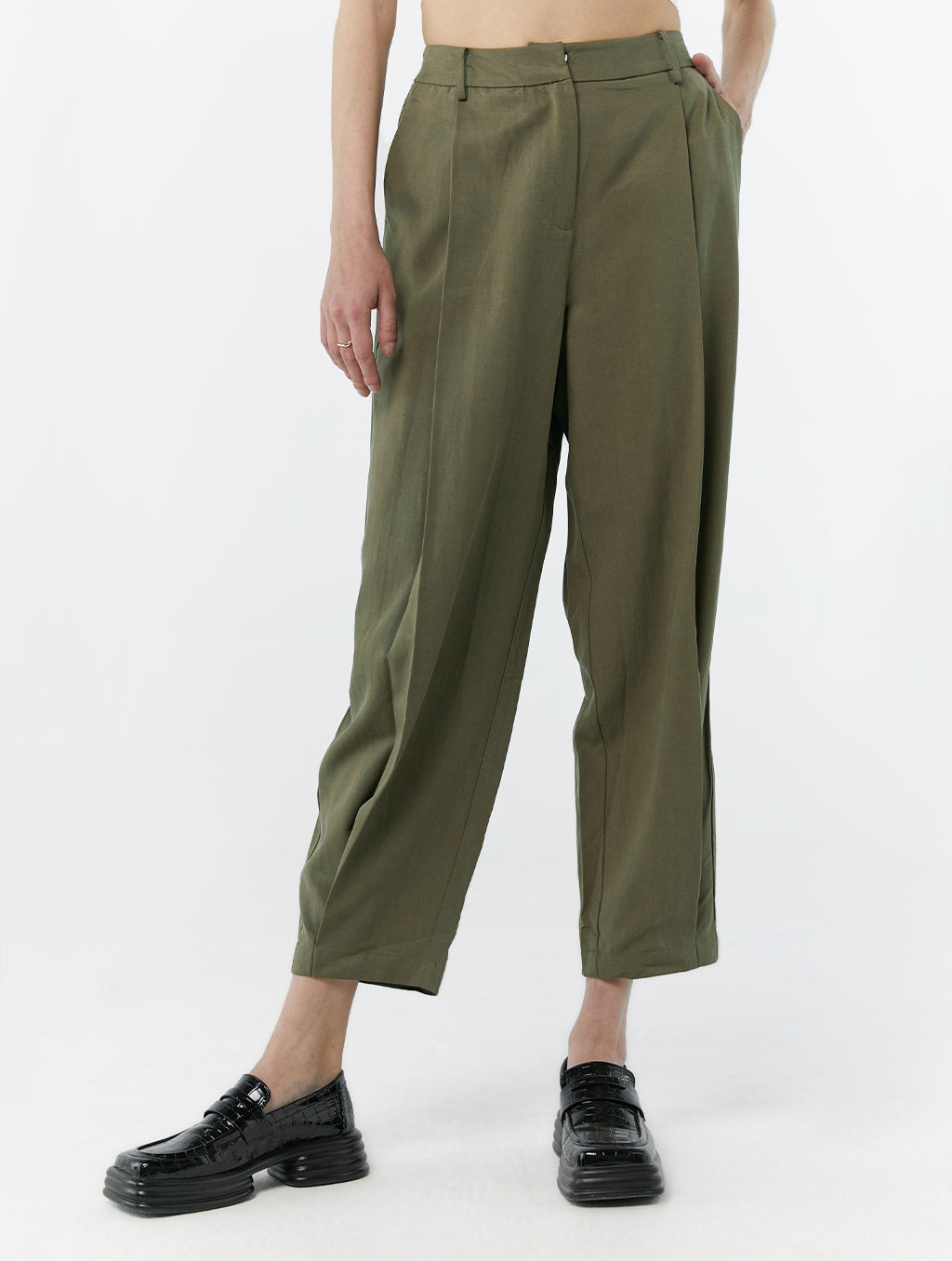 Basic Linen-Blend Pants