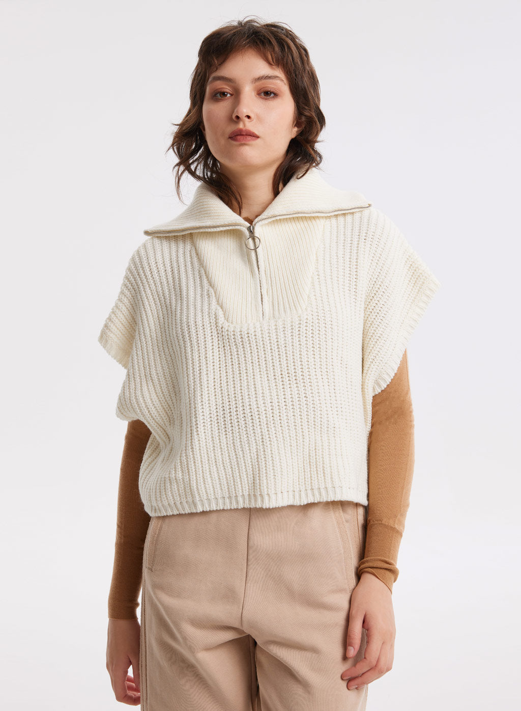 Bat-sleeve Wool Sweater