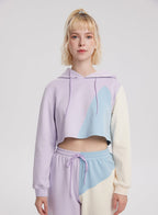 Color Blocked Cropped Hoodie