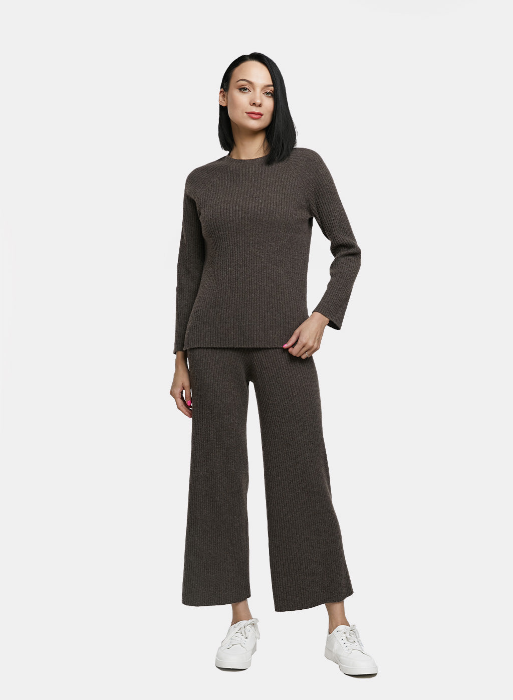 Amiable Rib-Knit Cashmere Pants