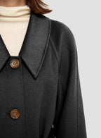 Buttoned Pure Camel Hair Coat