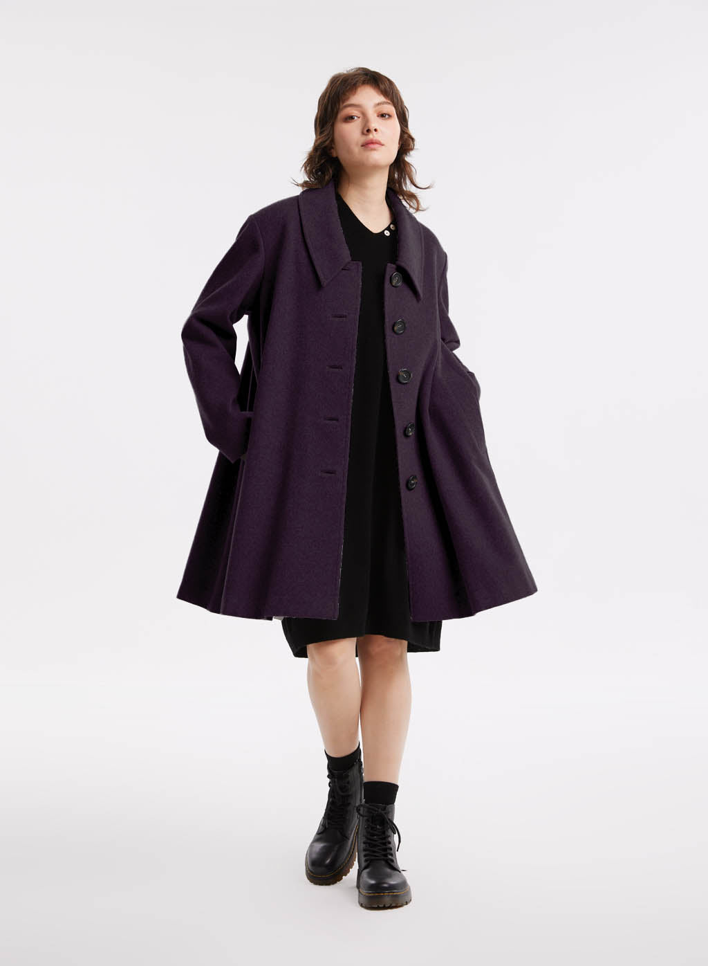 Cape Mid-length Cashmere Coat