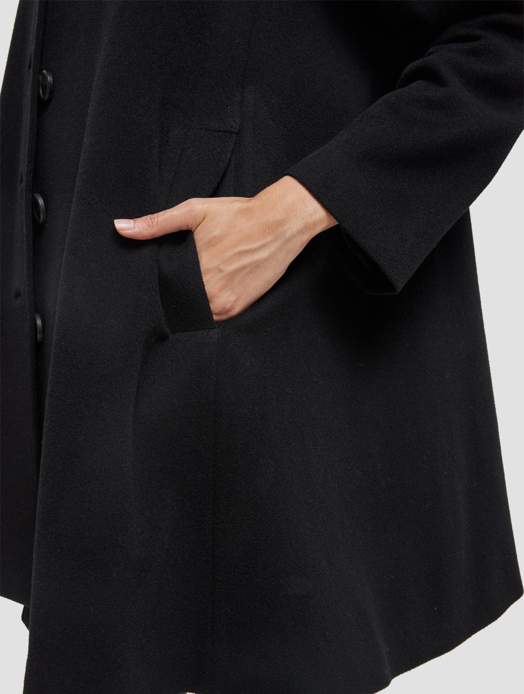 Cape Mid-length Cashmere Coat