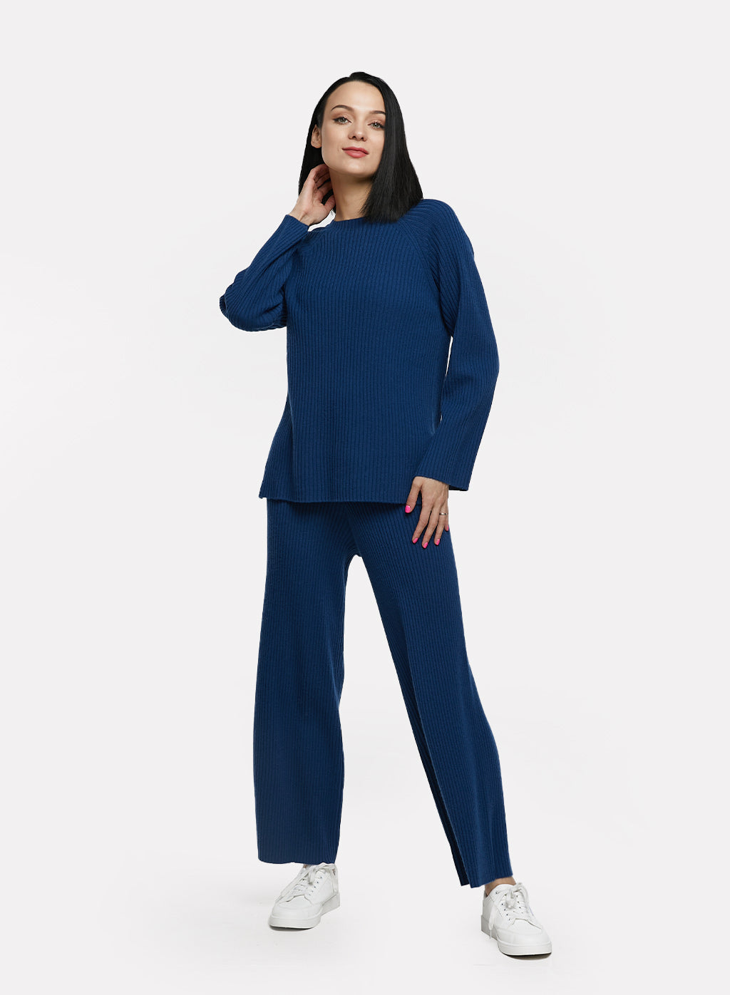 Amiable Rib-Knit Cashmere Pants