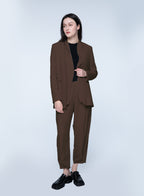 Basic Collarless Blazer Set