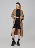 Lapel Belted Camel Hair Coat