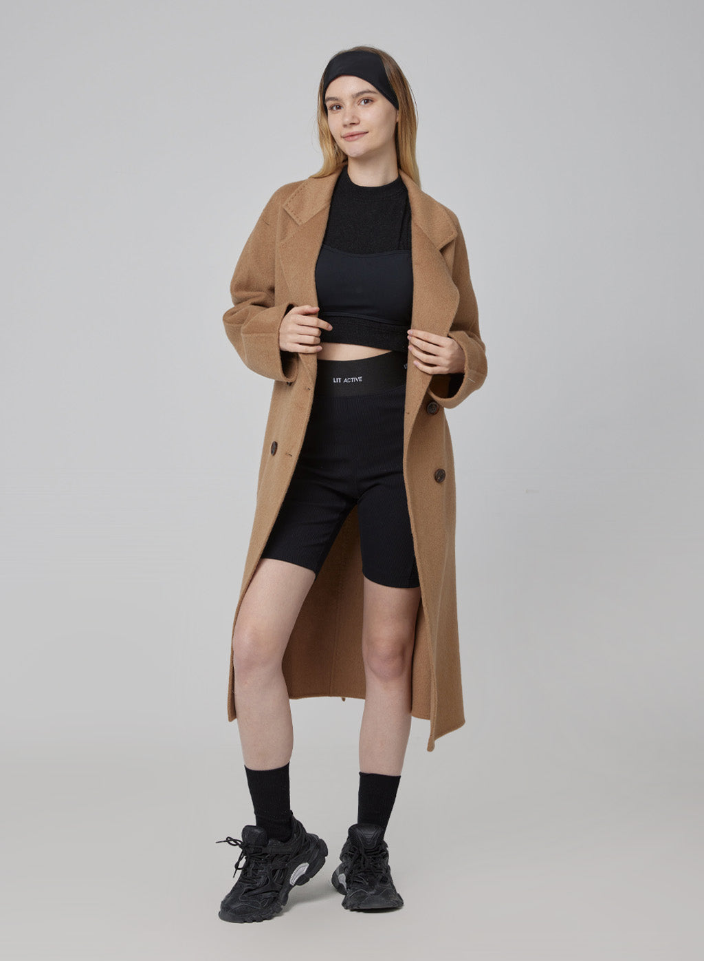 Lapel Belted Camel Hair Coat