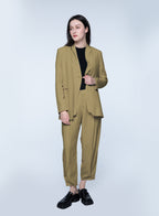 Basic Collarless Blazer Set