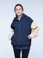 Color-Blocked Hooded Zipper Jacket