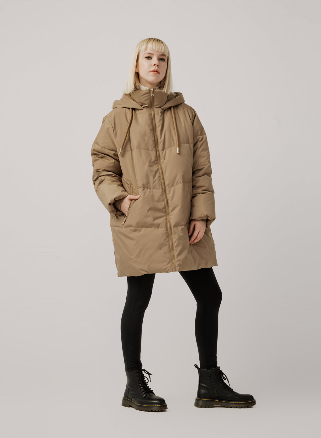 Haute Back Hood Duck Down Puffer