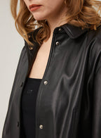 Annette Faux Leather Blazer