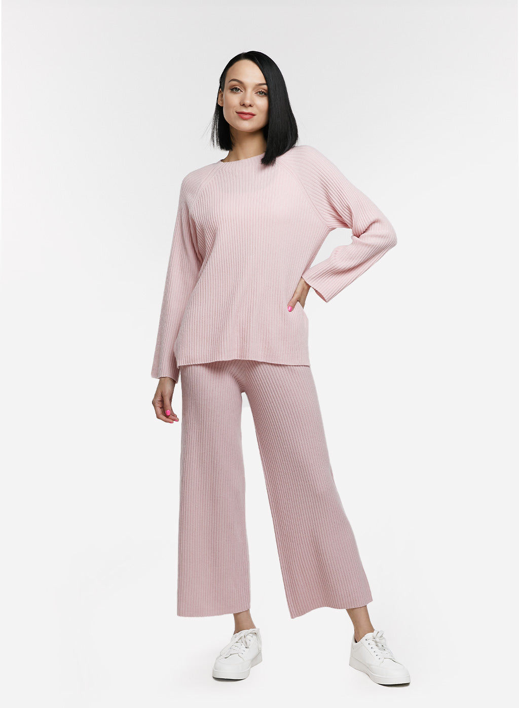 Amiable Rib-Knit Cashmere Pants