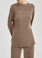 Soft Bottom Slit Cashmere Sweater