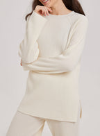 Soft Bottom Slit Cashmere Sweater