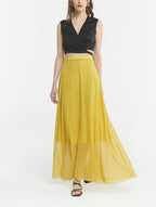 A-line Chiffon Maxi Skirt
