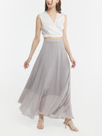 A-line Chiffon Maxi Skirt