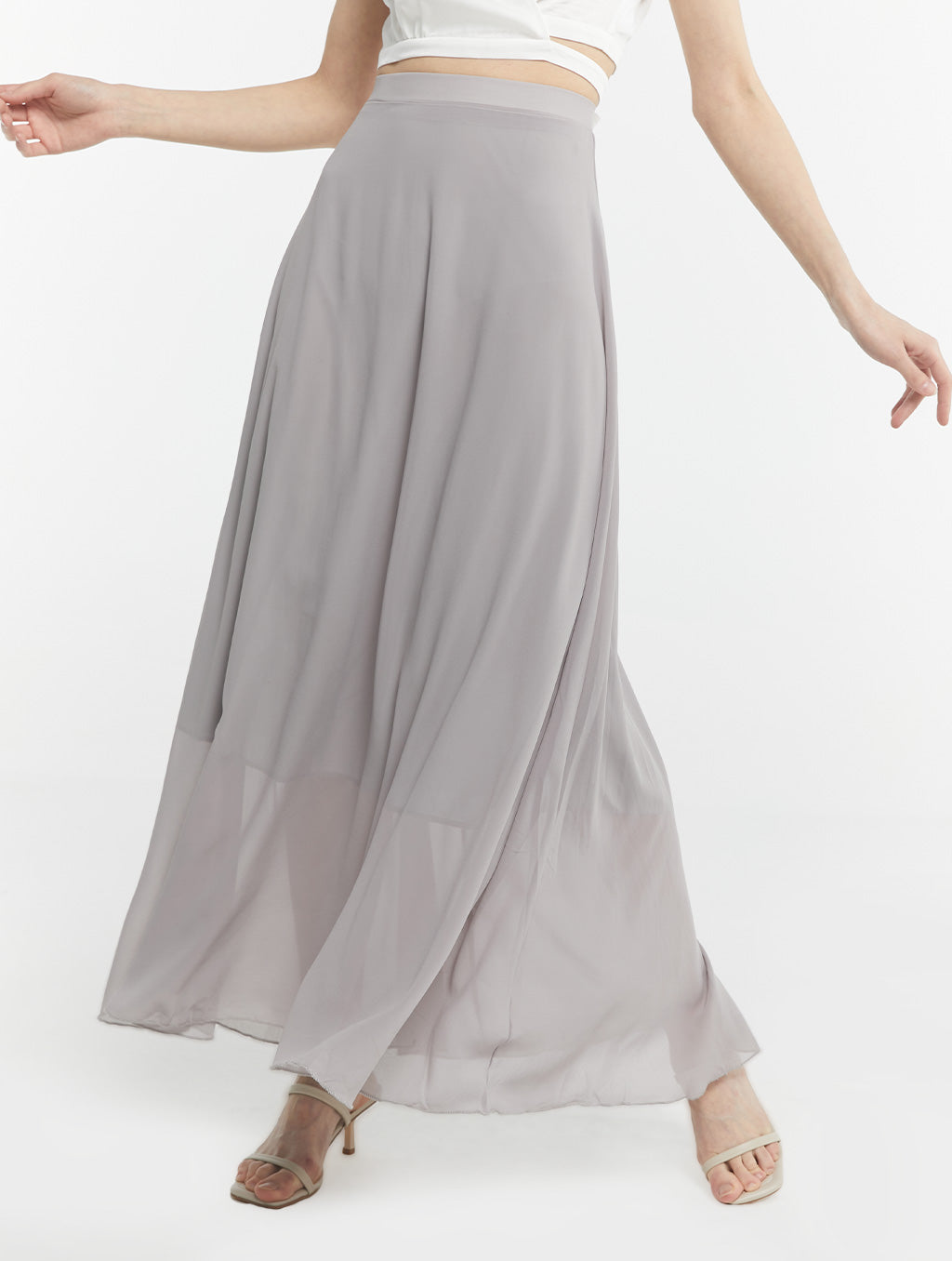 A-line Chiffon Maxi Skirt