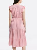 A-line V-neck Tiered Dress