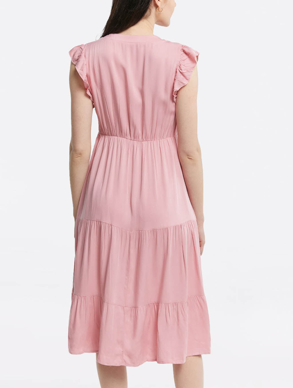 A-line V-neck Tiered Dress