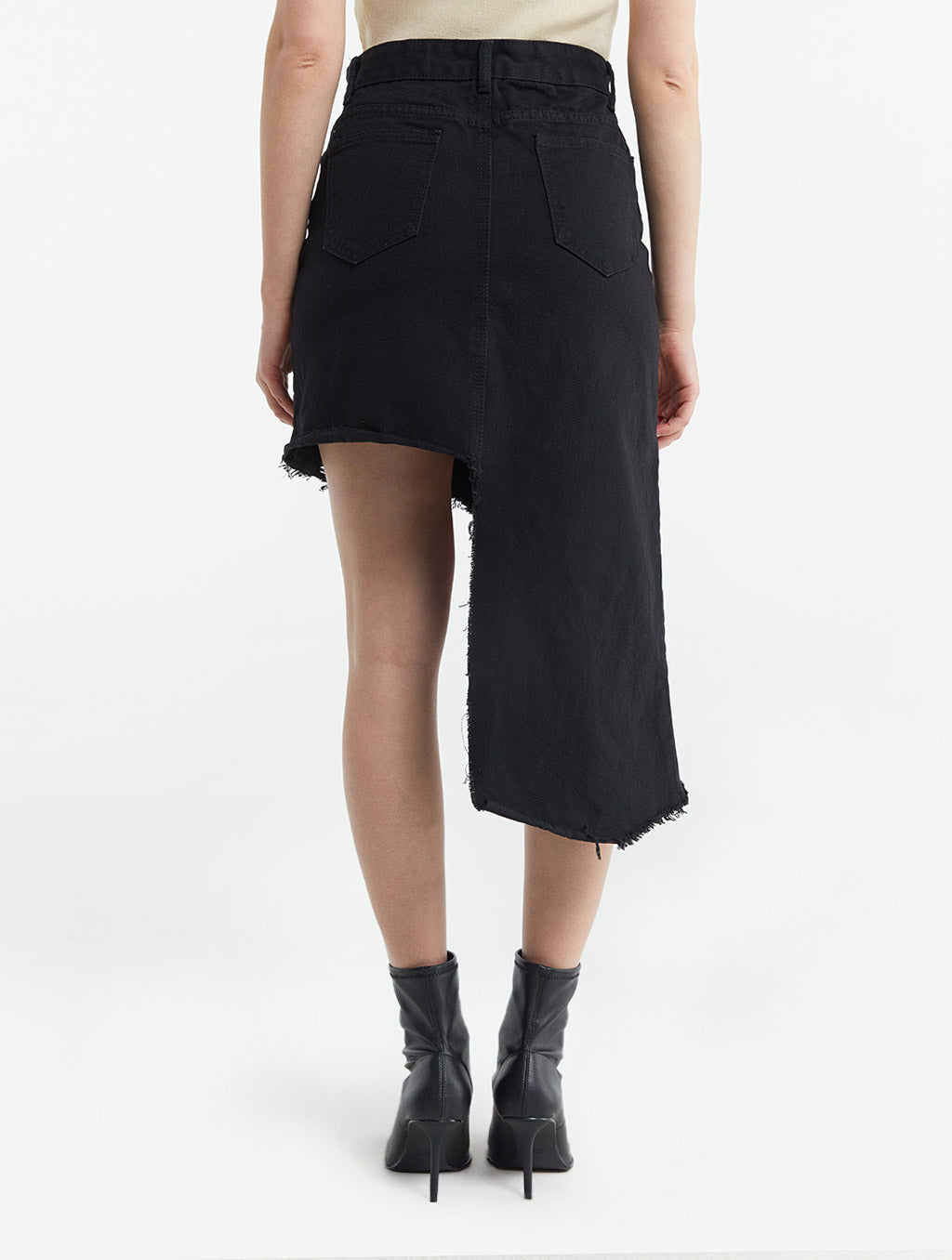 Asymmetric Denim Skirt