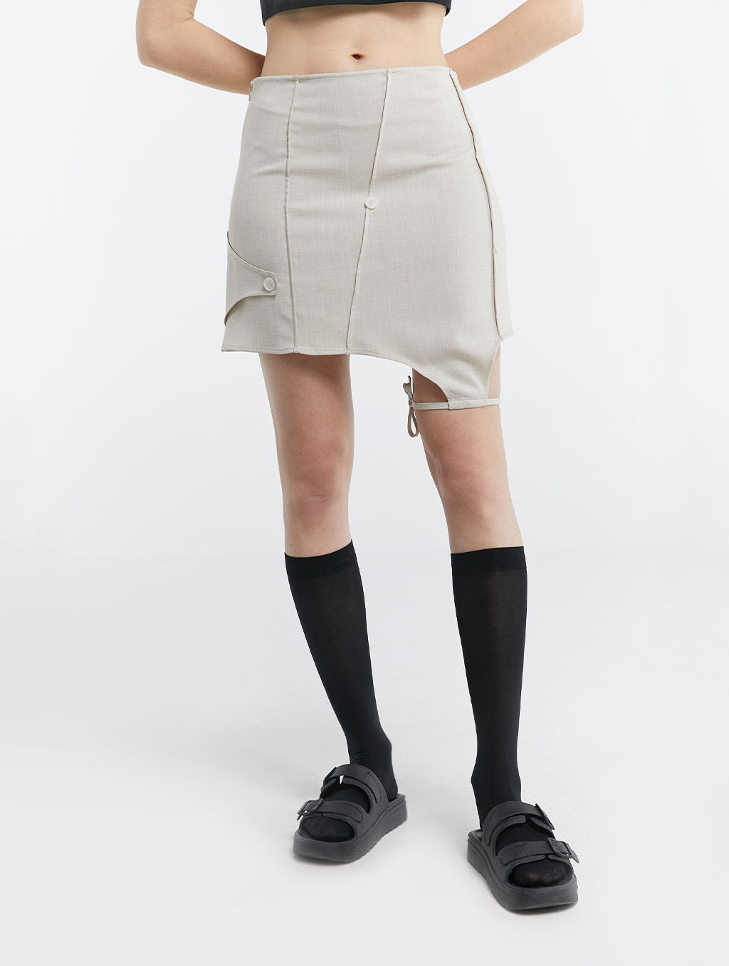 Asymmetric Lace Up Skirt