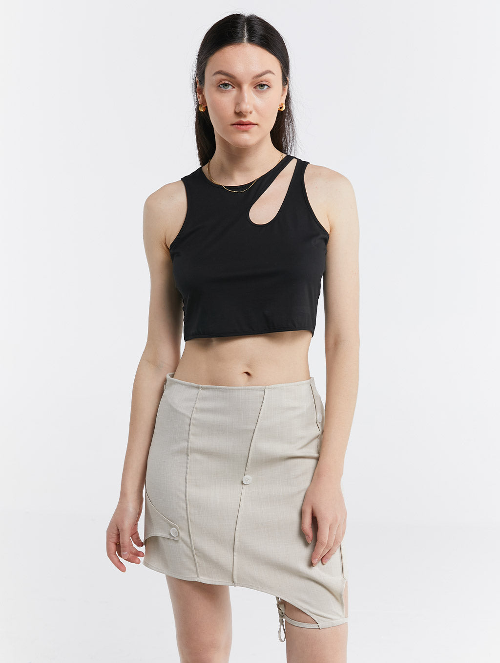 Asymmetric Lace Up Skirt
