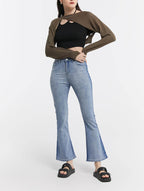 Asymmetric Open Front Smock Top